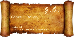 Gosztl Orion névjegykártya